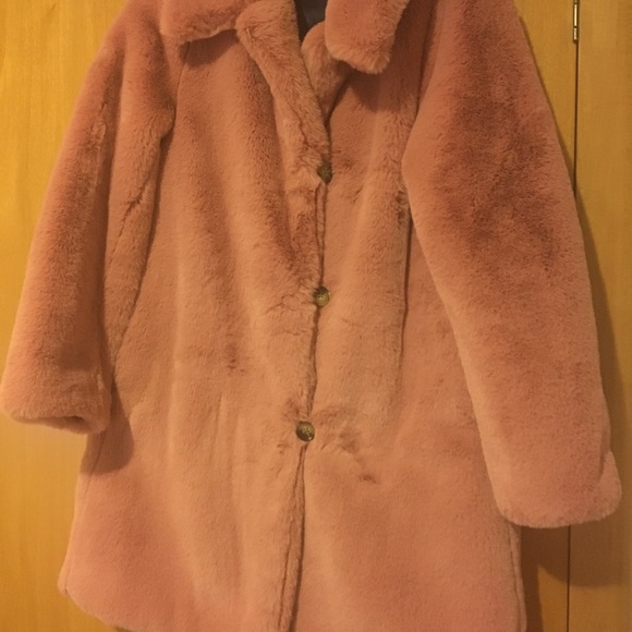 J Crew  Faux Fur Teddy Coat (Blush) color - Picture 4 of 6